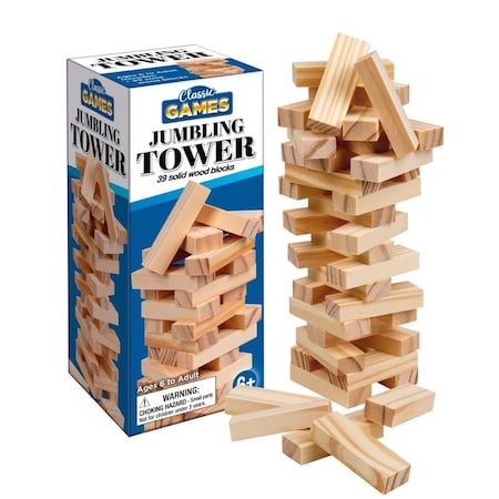 Playmaker Toys Playmaker Toys Classic Games Jumbling Tower Natural 39 pc 11111